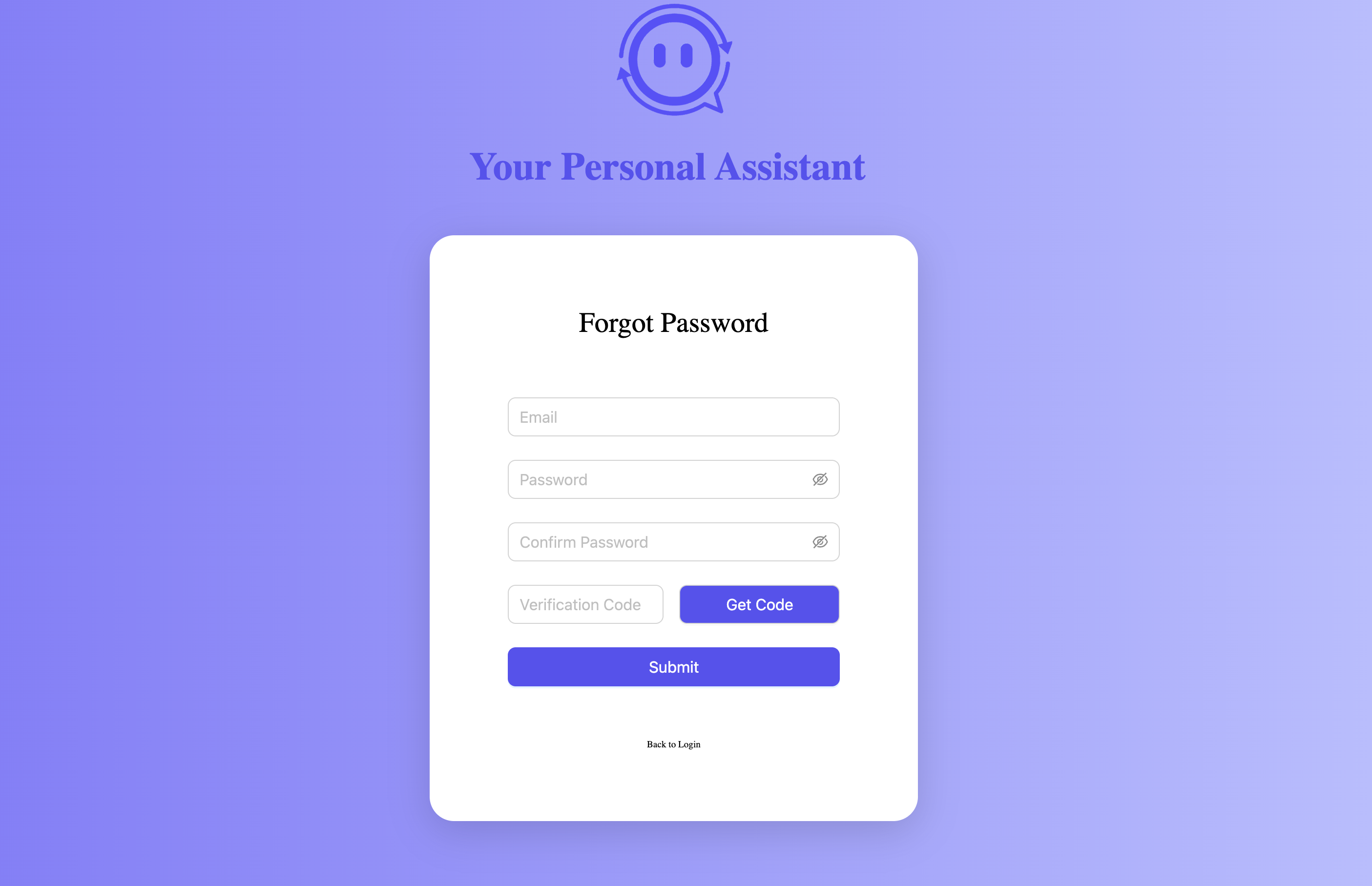 Forgot Password Interface